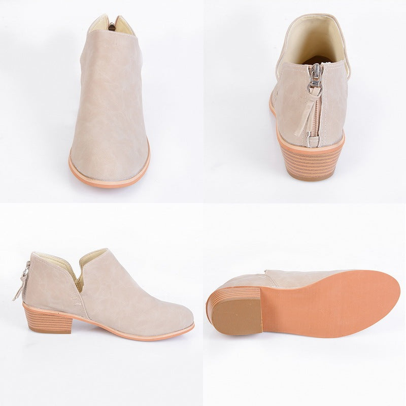 Women Retro Chunky Heel Ankle Boots Vintage Inspired Footwear - Image 4