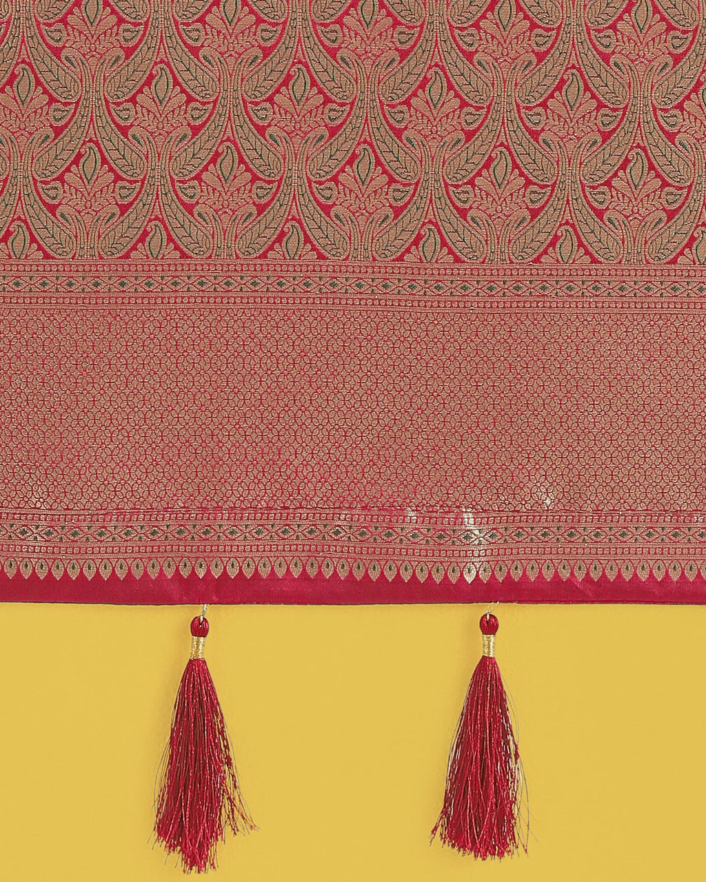 Maroon Banarasi Satin Silk Saree for Wedding Functions