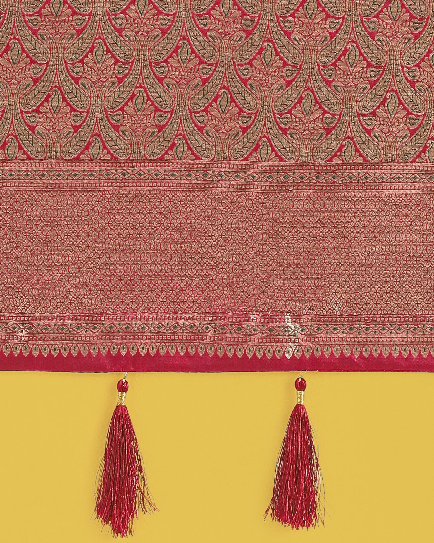 Maroon Banarasi Satin Silk Saree for Wedding Functions