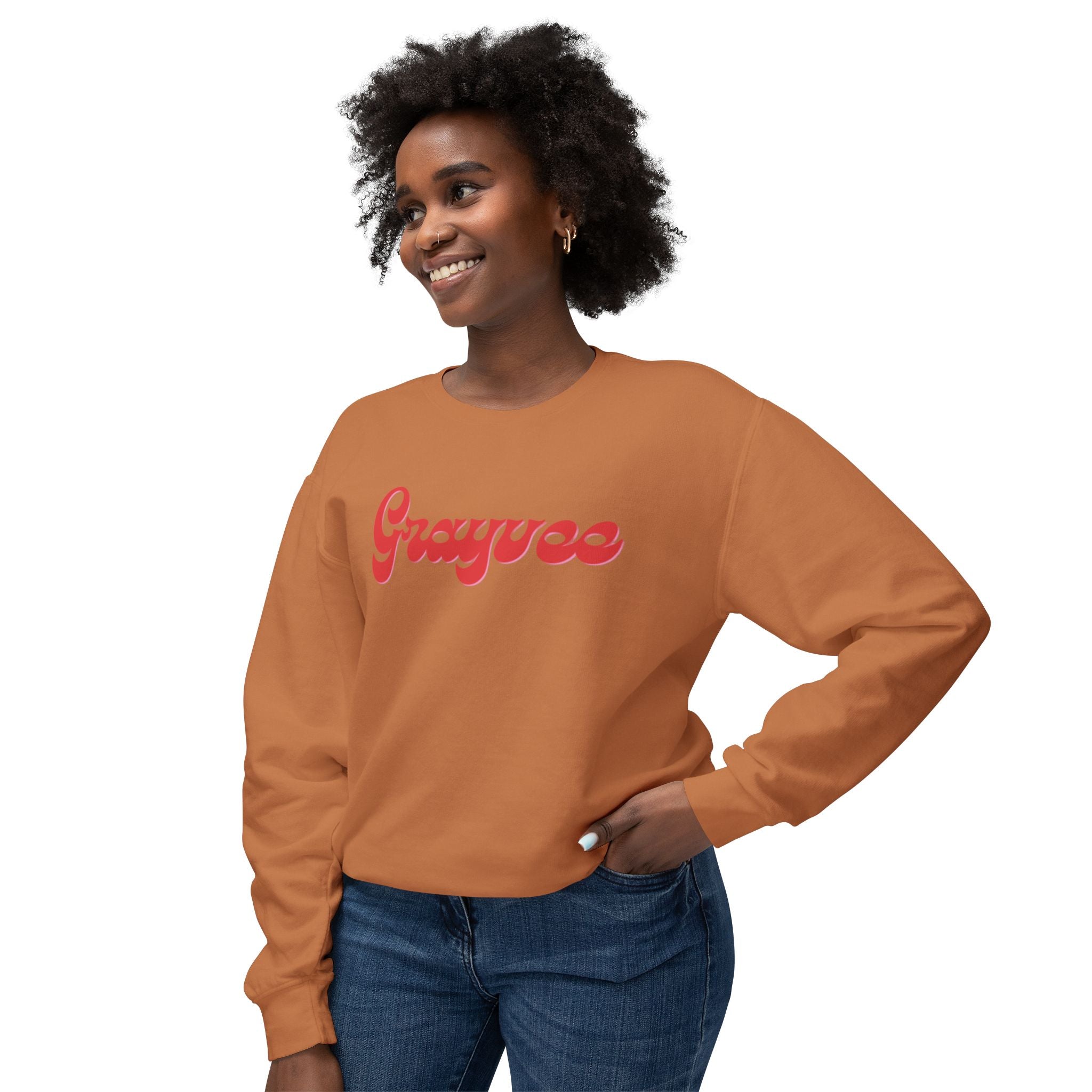 Unisex Lightweight Crewneck Sweatshirt in Charcoal and Cream