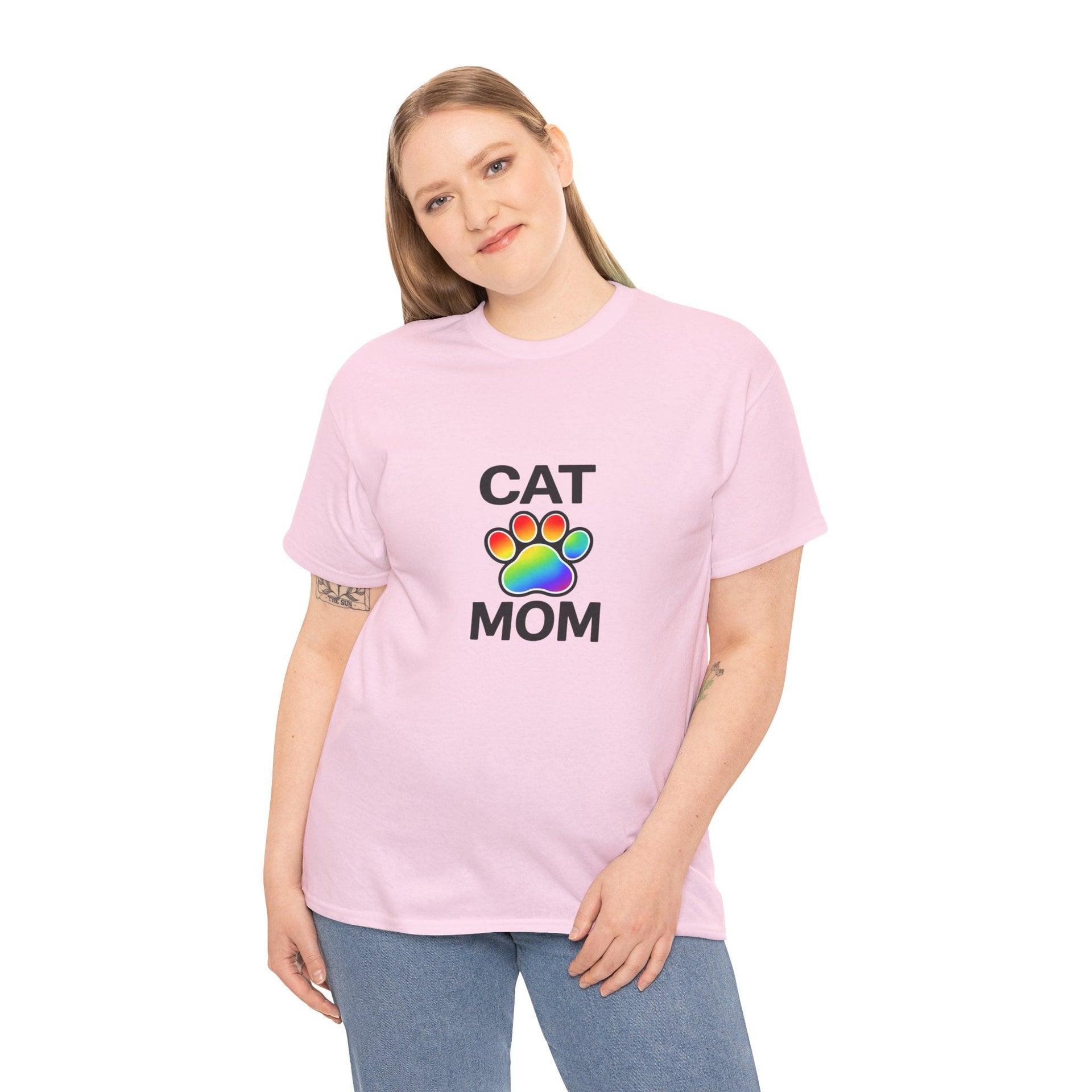 Pride Cat Mom Heavy Duty Unisex Tee Sizes Small - 5XL (11 colors)