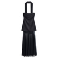 Women Clothing Autumn off the Shoulder Tube Top Stitching Design Dress