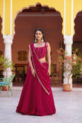 Ranipink Fendy Satin Lehenga Choli with Sequins and Thread Work