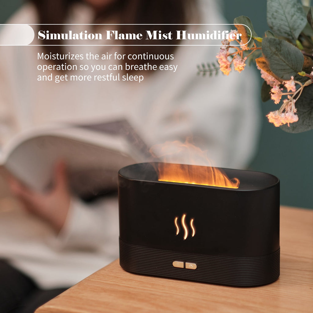 Modern LED Flame Aroma Diffuser & Ultrasonic Mist Humidifier