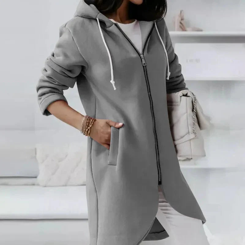 Women's Velvet-Lined Zip Hoodie Sweatshirt