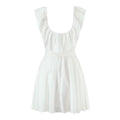 French Sexy Deep U Neck Fitted Waist Bowknot Lace up Dress Slim Fit Slimming Sexy Vest Dress