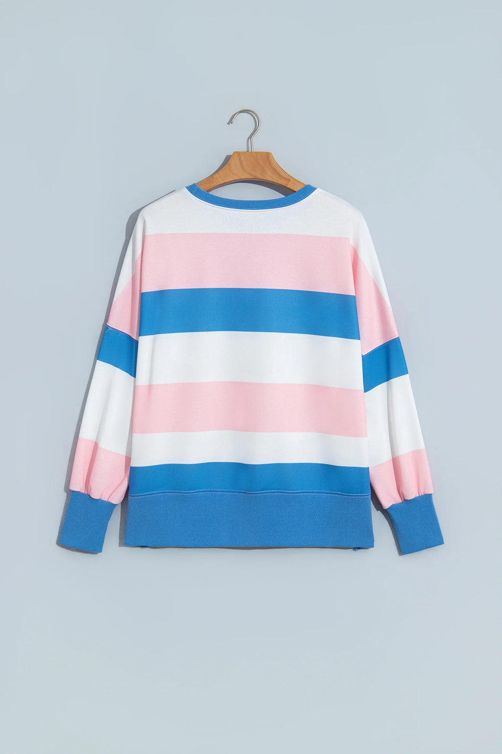 Stripe Colorblock Long Sleeve Oversized Top