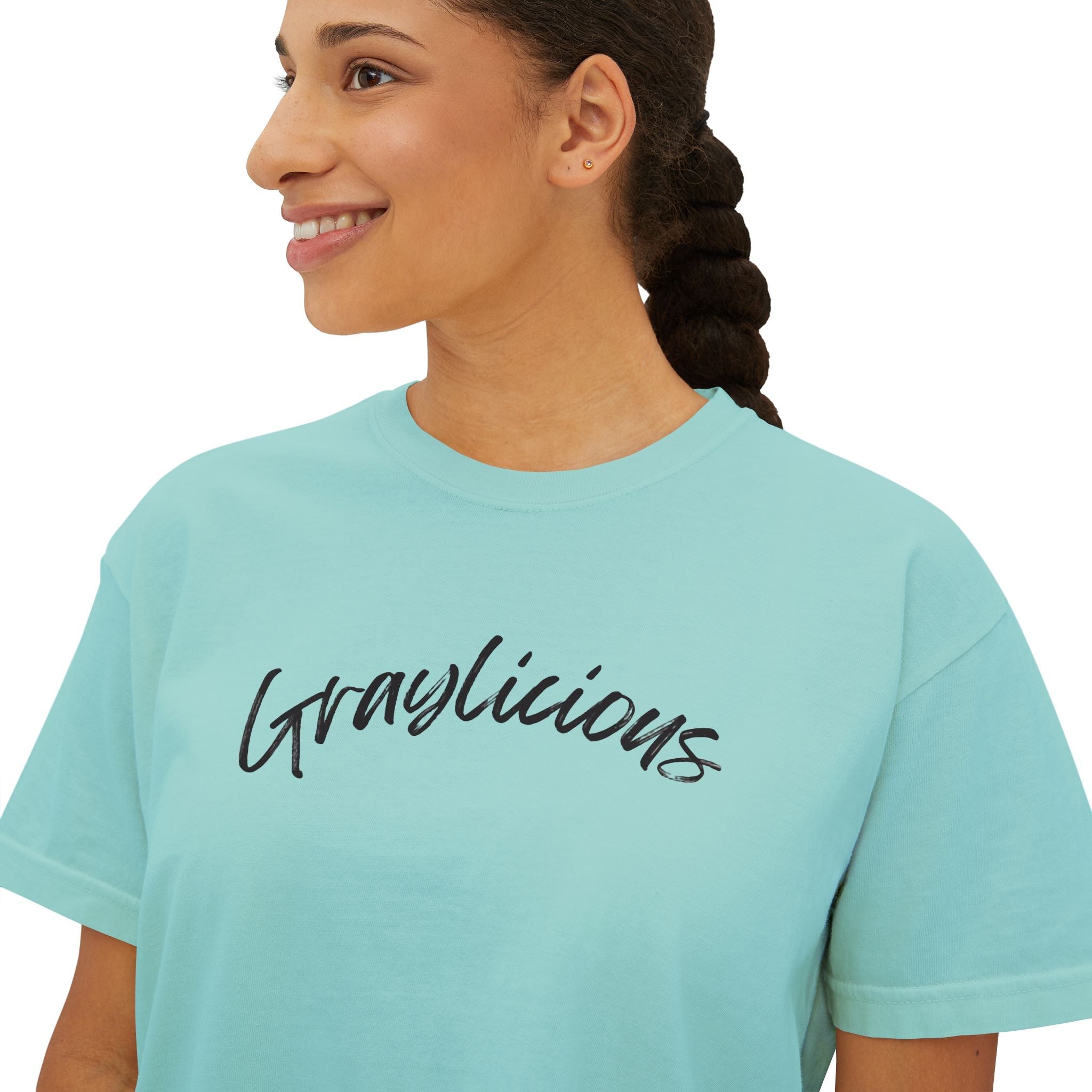 Women's Boxy Cotton Oversized Crewneck Short Sleeve Tee