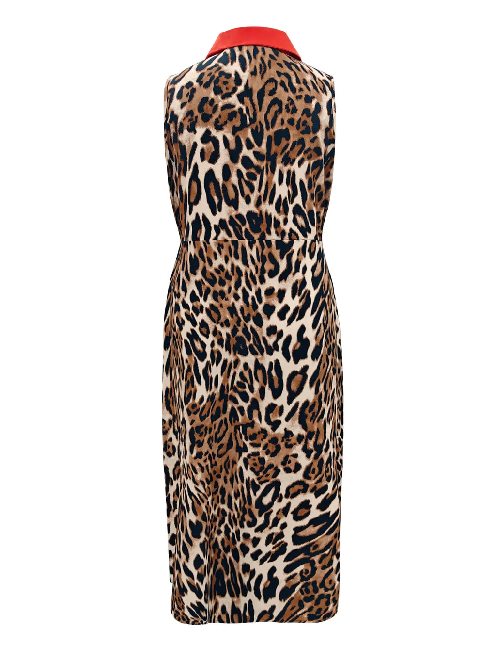 Plus Size Leopard Print Sleeveless Maxi Dress