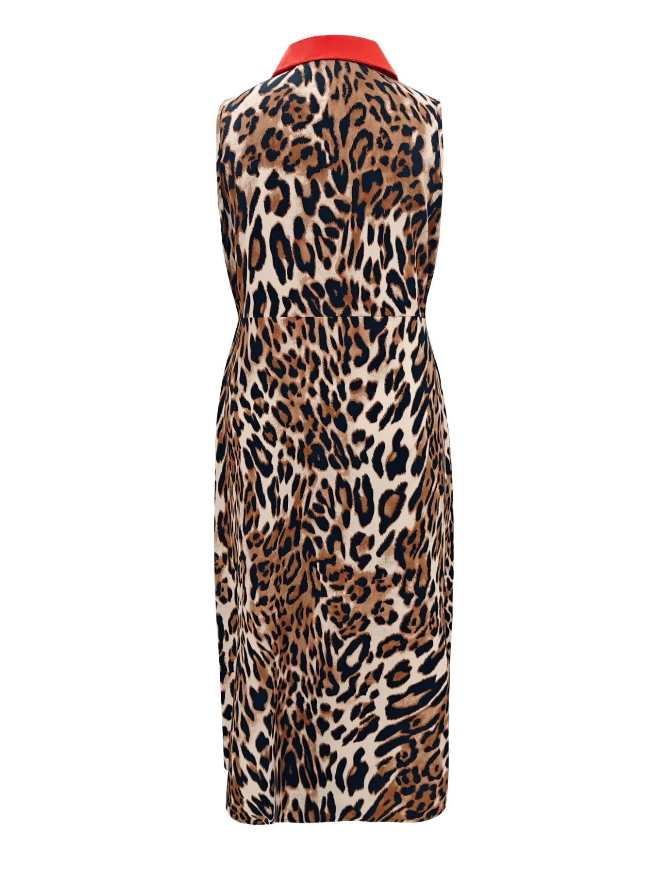 Plus Size Leopard Print Sleeveless Maxi Dress