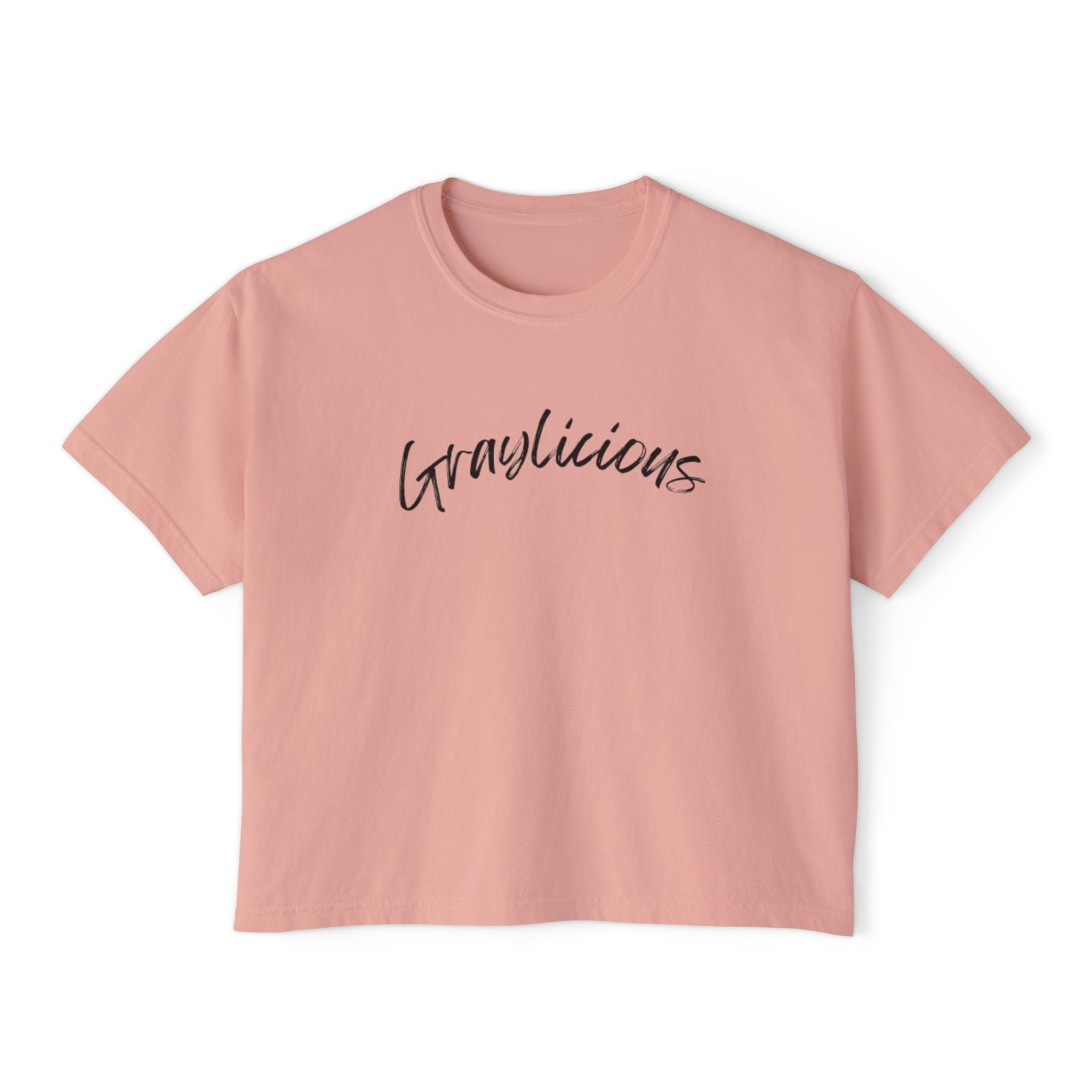 Women's Boxy Cotton Oversized Crewneck Short Sleeve Tee