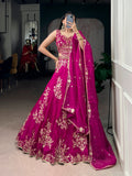 Pink Naysha Silk Lehenga Choli with Sequins and Embroidery