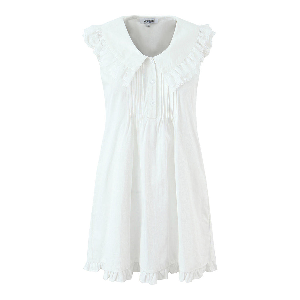Women Clothing Sweet Sleeveless Ruffled V neck Dress