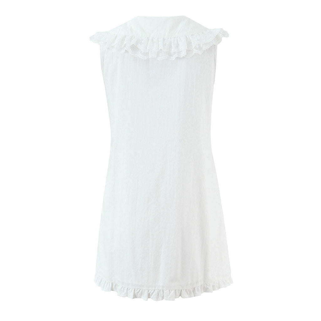 Women Clothing Sweet Sleeveless Ruffled V neck Dress