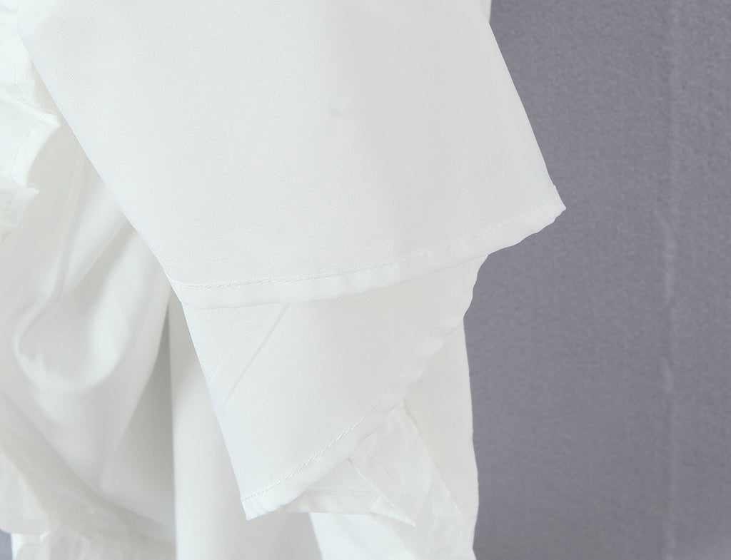 Women Clothing Sweet Sleeveless Ruffled V neck Dress