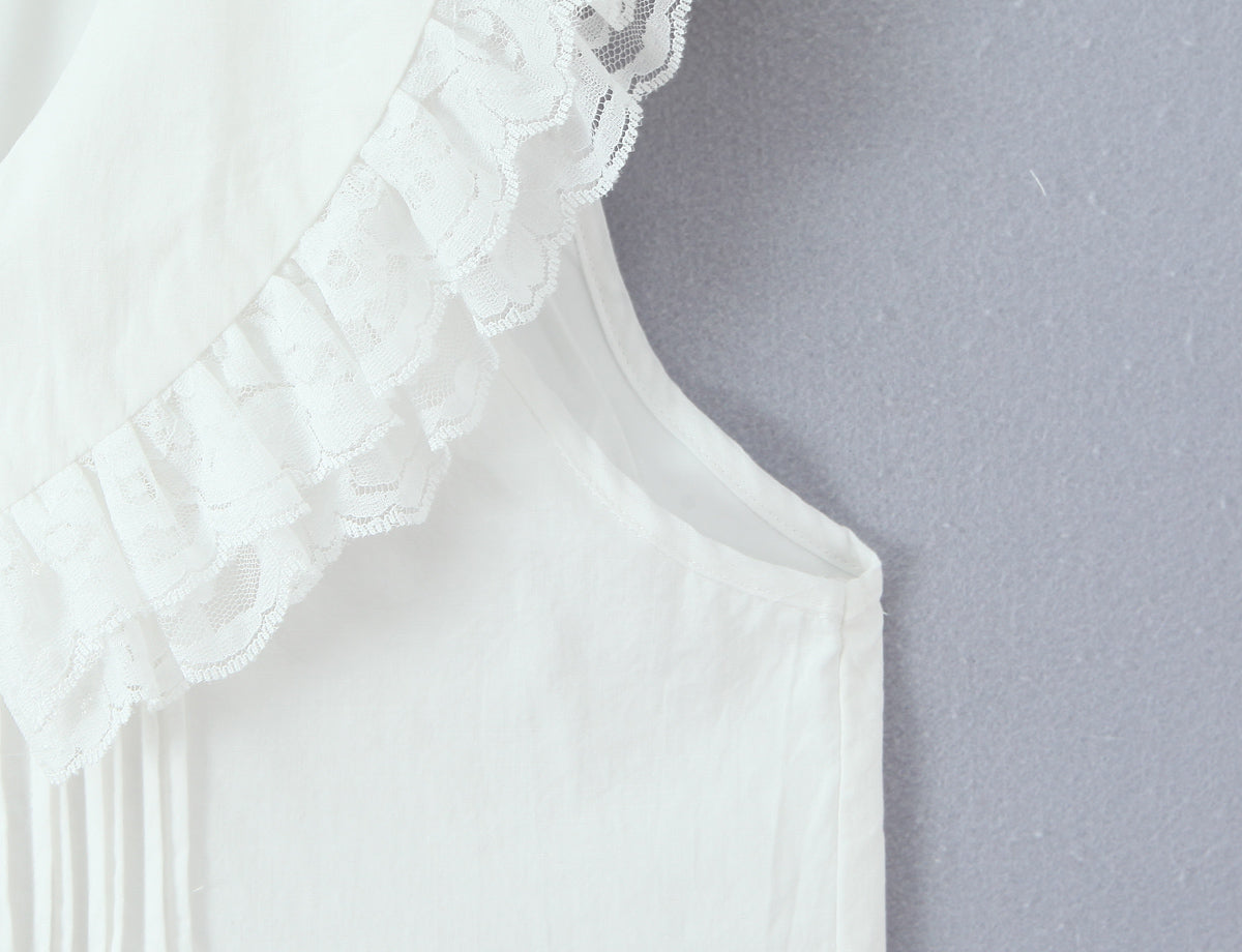 Women Clothing Sweet Sleeveless Ruffled V neck Dress