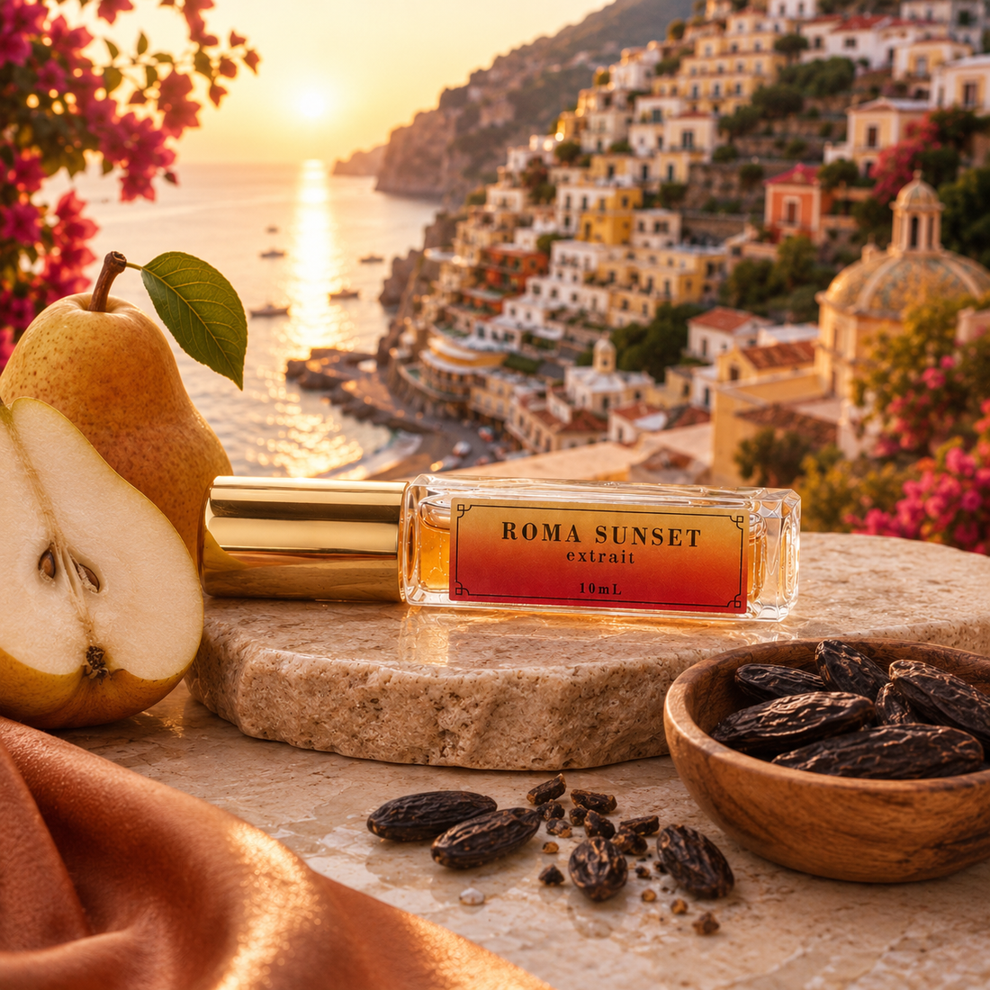 Roma Sunset Extrait de Parfum – Pear, Dark Vanilla & Tonka Bean