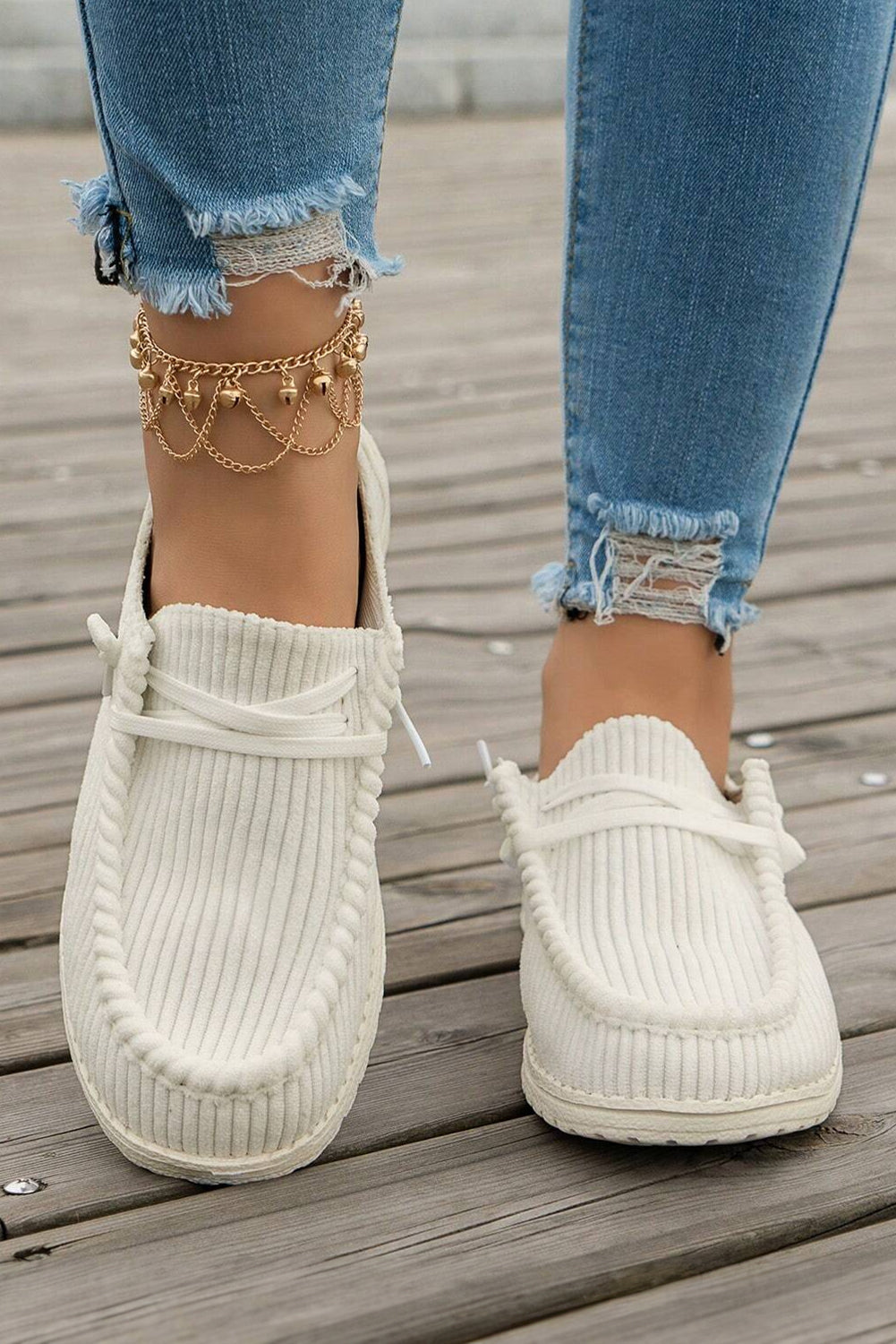White Lace Up Casual Shoes
