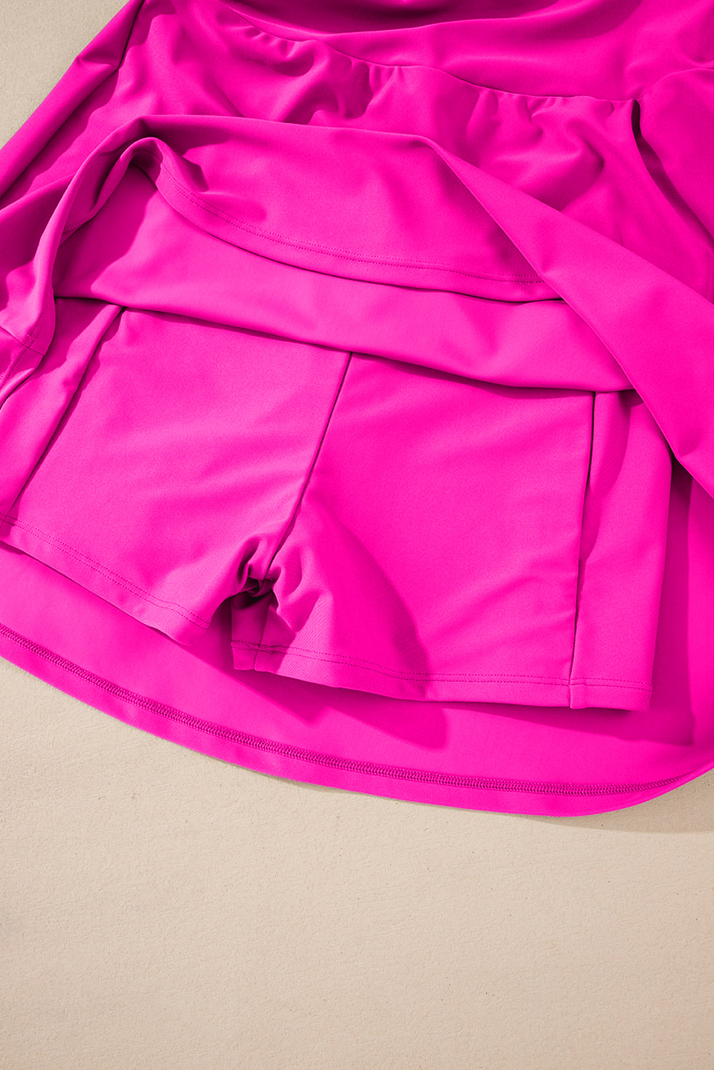 Contrast Trim Neckline One-Piece Swim Dress