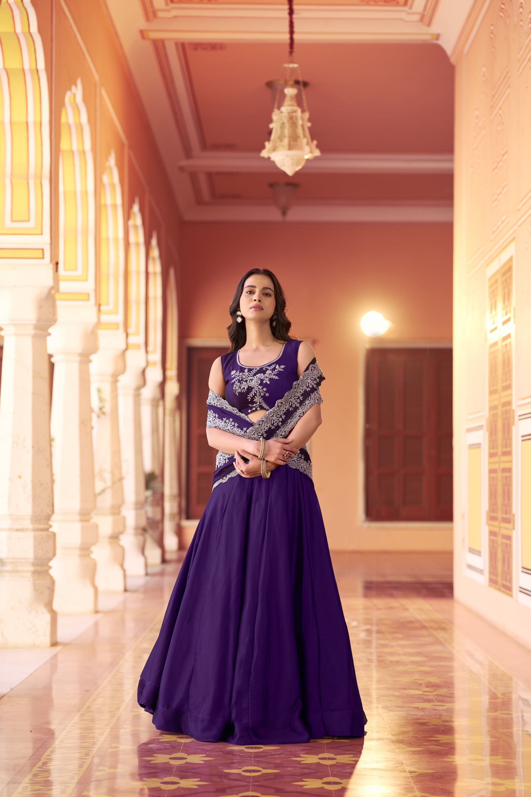 Purple Rangoli Silk Embroidered Lehenga Choli with Sequence Work