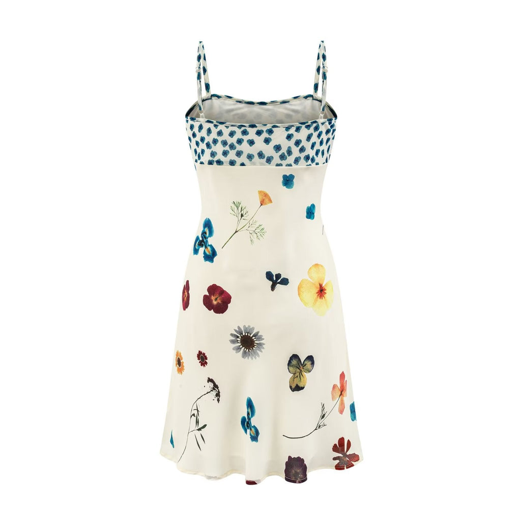 Summer Sexy Short Slim Fit Holiday Short Dress Tie Shoulder Floral Strap Dress