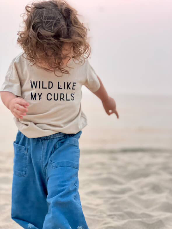 Wild Like My Curls unisex tee in neutral colors