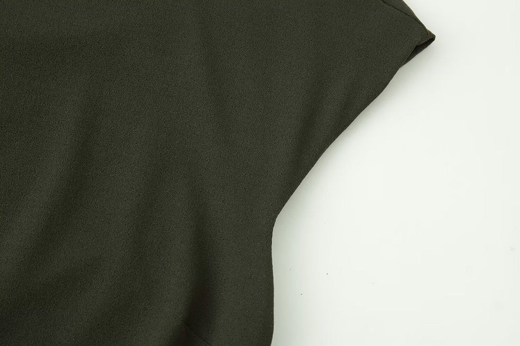 Women Clothing Spring Ruffles Laminated Decoration Short Dress