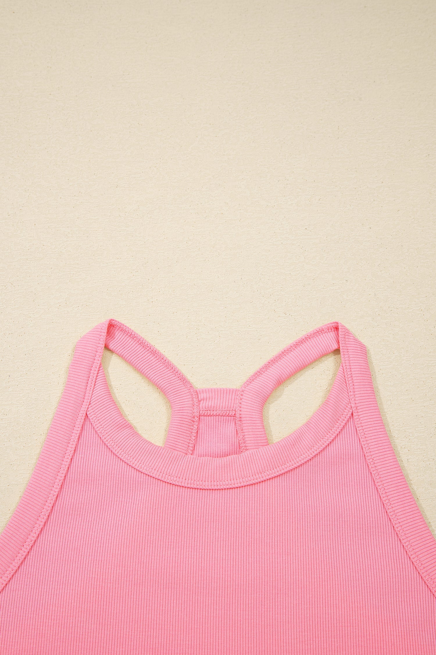 Pink Slim Knit Tank Top and Skort Two-Piece Athleisure Set
