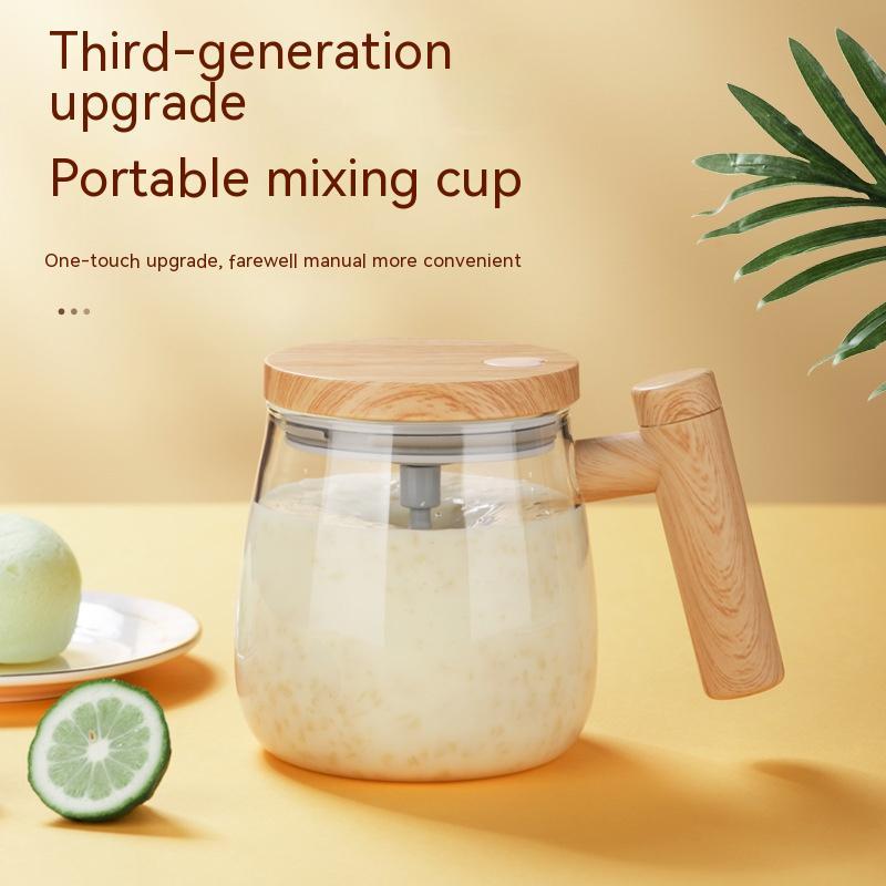 400ML Electric Self-Stirring Glass Coffee Mug for Fast Mixing