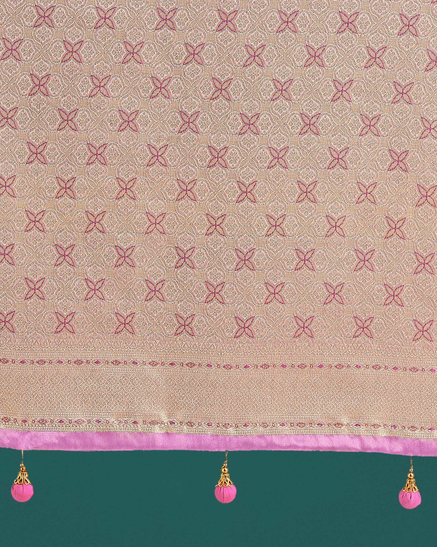 Light Lilac Banarasi Satin Silk Leheriya Saree with Zari Weave