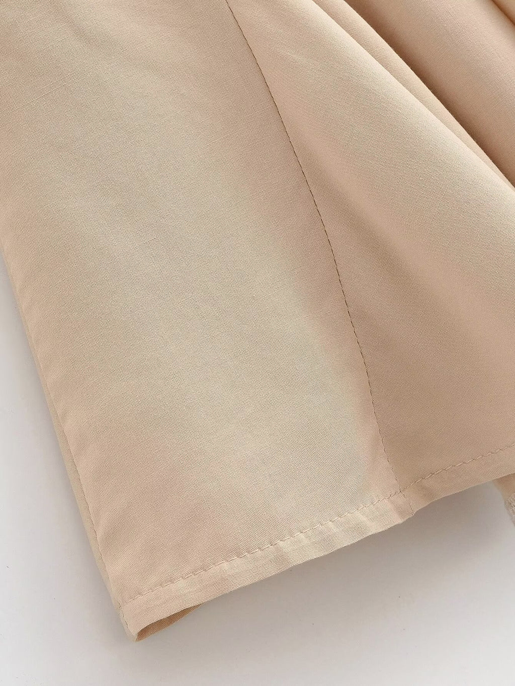 Women Clothing Summer Retro All Match Waist Shirt Pleated Short Office Dress