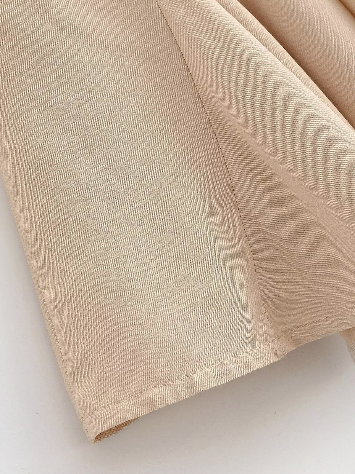 Women Clothing Summer Retro All Match Waist Shirt Pleated Short Office Dress