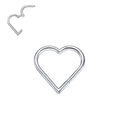 316L Stainless Steel Heart-shaped Closed Nose Ring Earring