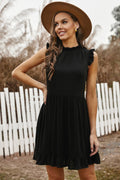 Ruffled Sleeveless Mini Dress Elegant Flowy Summer Dress