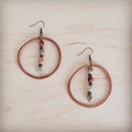 Western Copper Hoop Earrings w/ Aqua Terra 100g