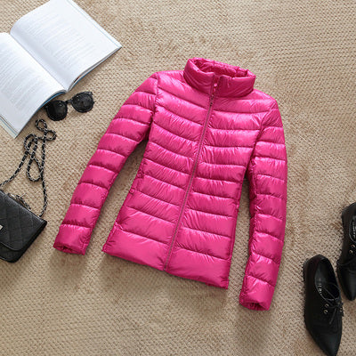 Women's Ultra-Lightweight Slim Fit Hooded Puffer Jacket - Image 19