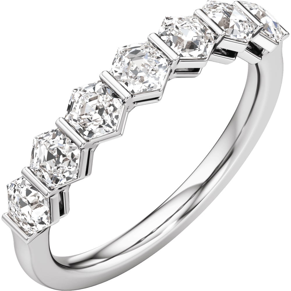 Éloise 14K White Gold 1 1/2 CTW Hexagon Lab-Grown Diamond Anniversary Band