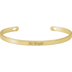Solid 14K yellow gold open-cuff bracelet with diamond accents and a polished finish.