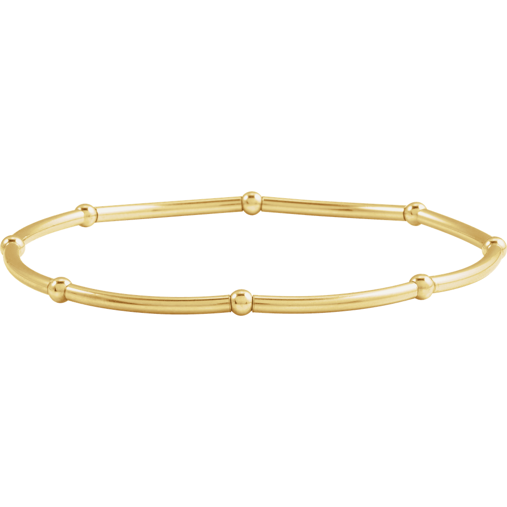 Saint-Tropez Beaded Bracelet in 14K gold-filled featuring a solid pattern of gold beads.