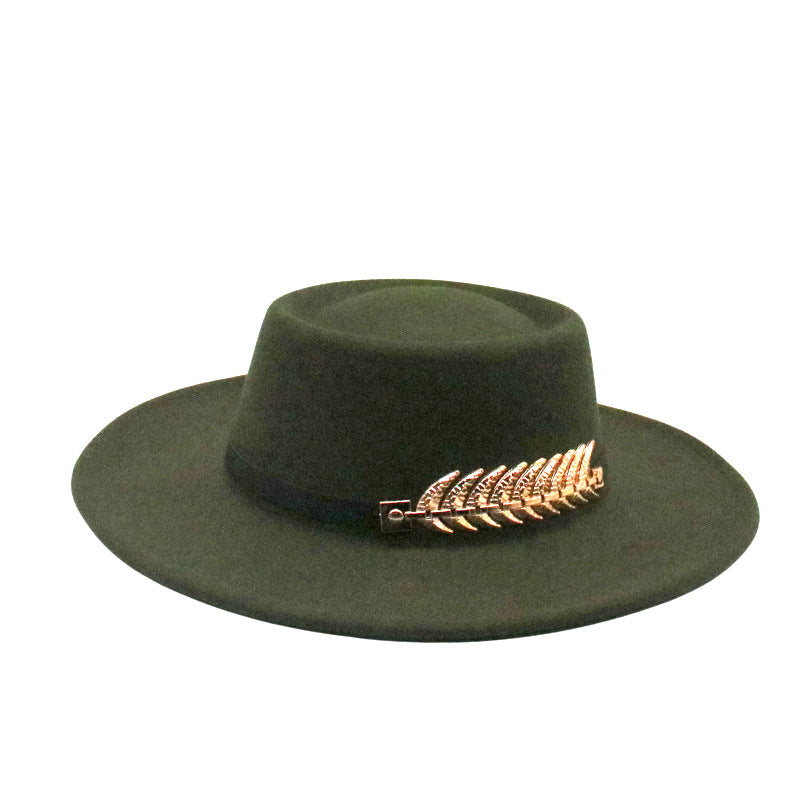 Foldable Short Brim Fedora Hat for Autumn and Winter
