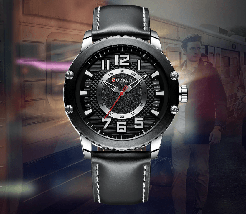 Men's Sporty Waterproof Chronograph Watch with Large Number Details