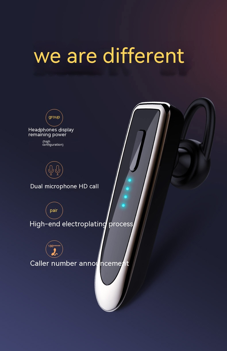 Bluetooth 5.0 Wireless Earpiece with Dual Mic Noise Cancelling