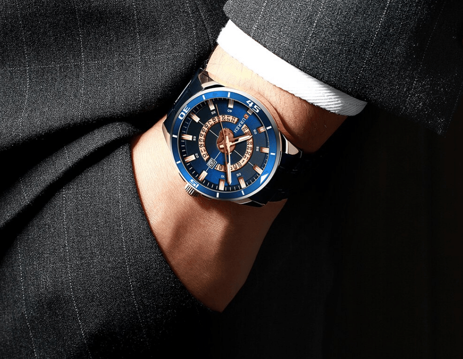 Modern Men's Waterproof Quartz Sports Watch with Fluorescent Hands