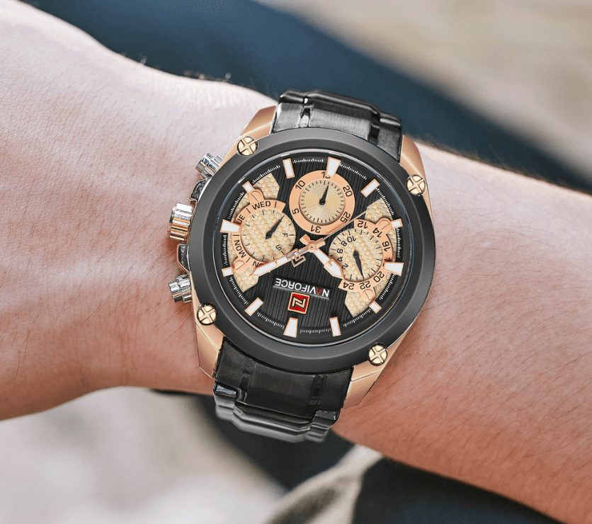 Waterproof Stainless Steel Chronometer Business Men's Watch
