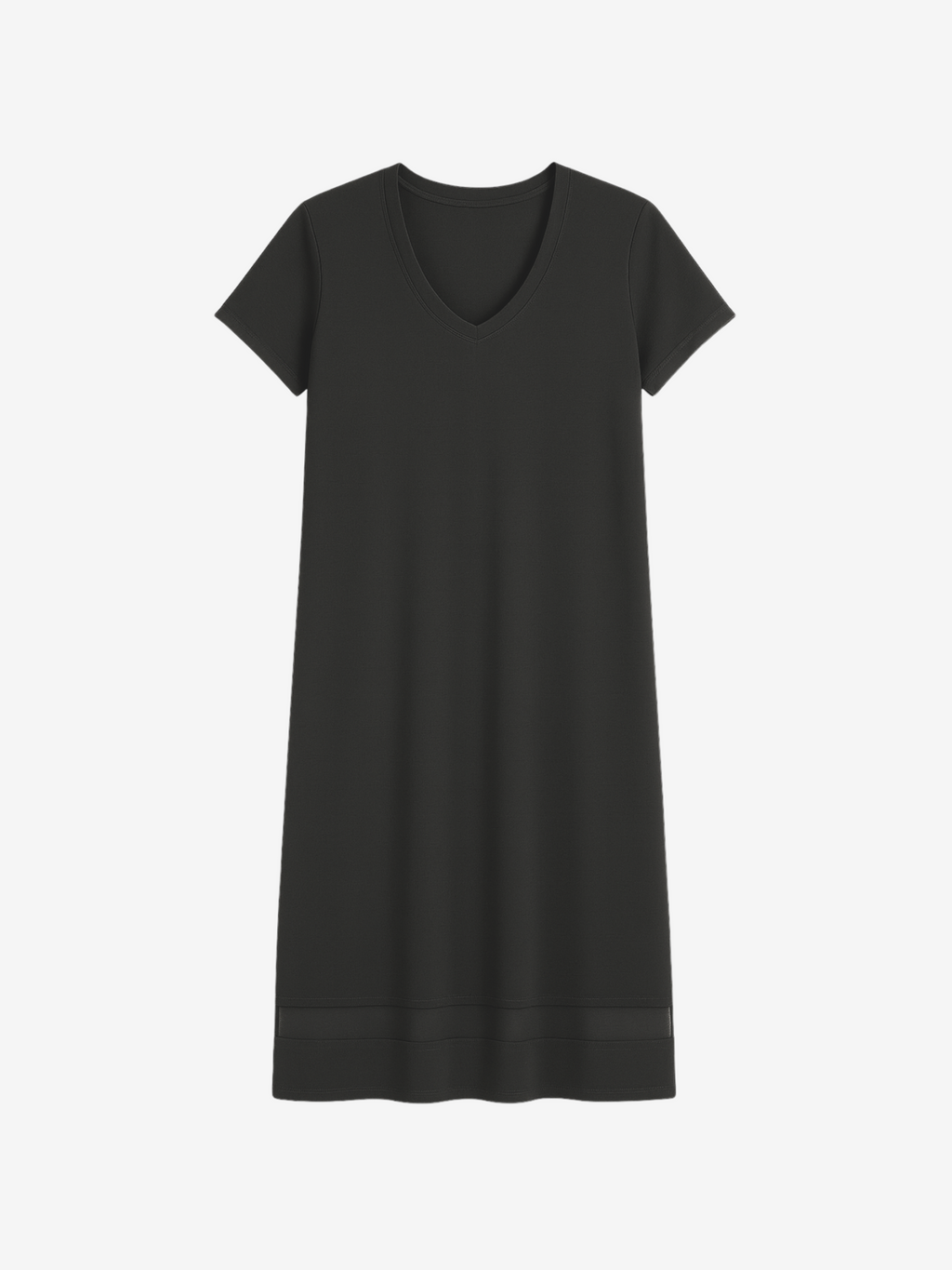 Gabriela Short Sleeve Nightgown with Mesh Hem in Light Blue - Image 11