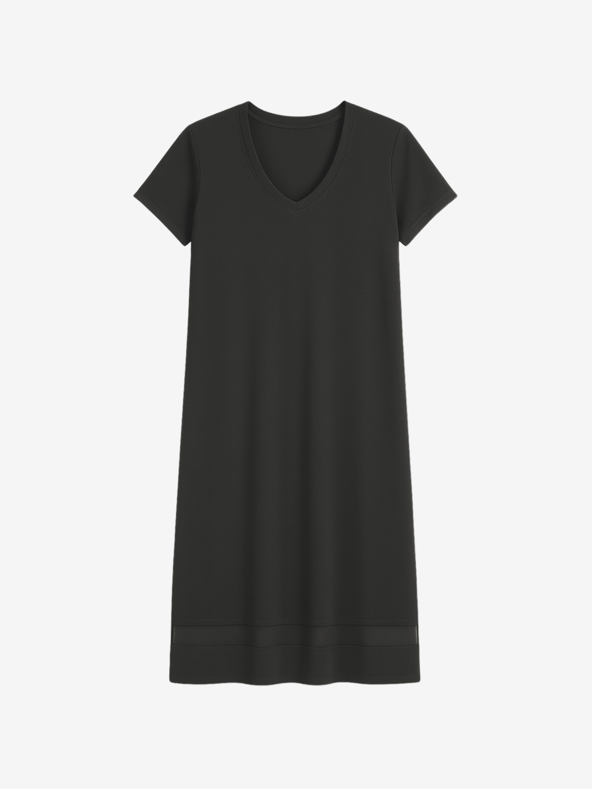 Gabriela Short Sleeve Nightgown with Mesh Hem in Light Blue - Image 11