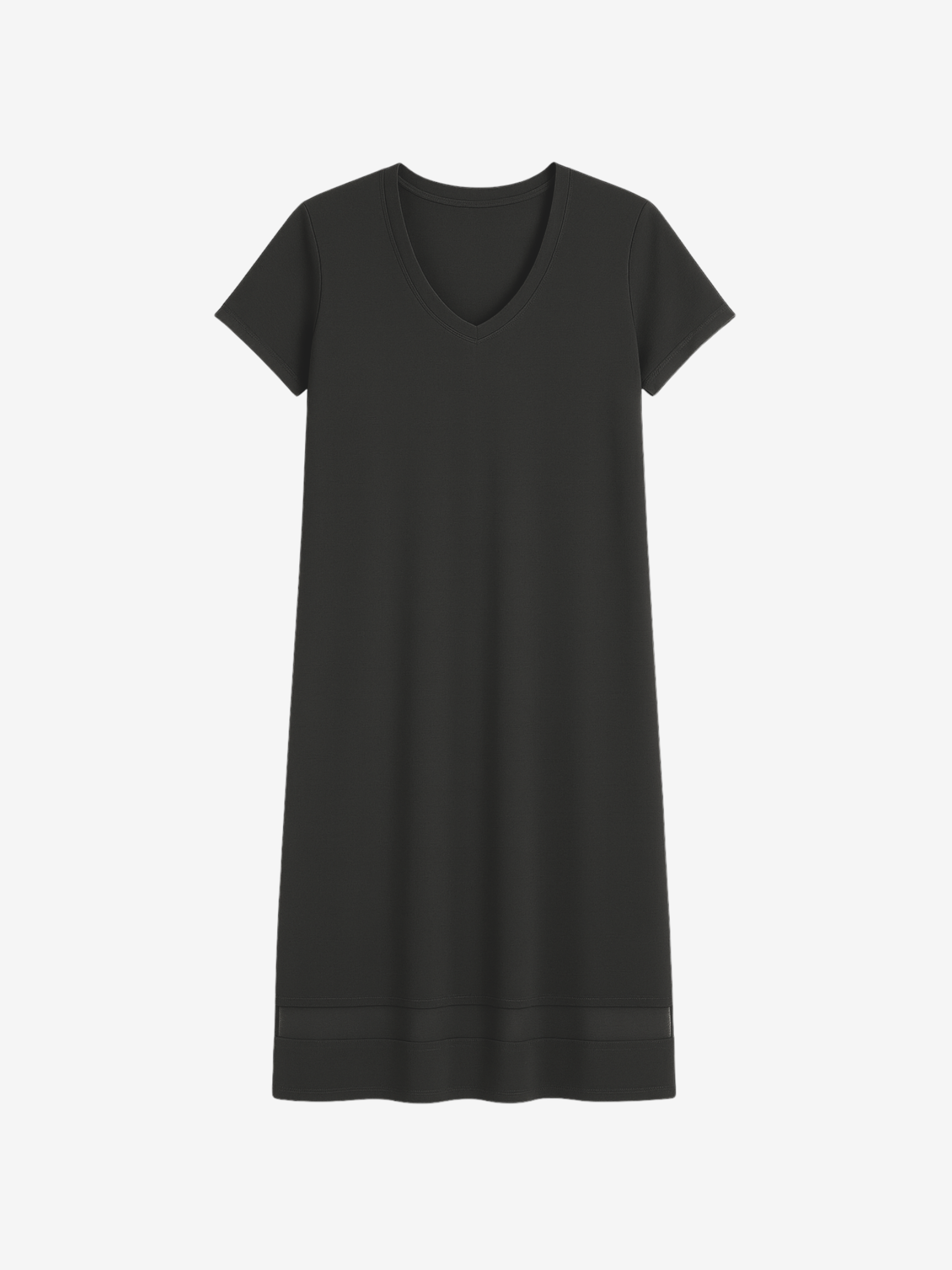 Gabriela Short Sleeve Nightgown with Mesh Hem in Light Blue - Image 11