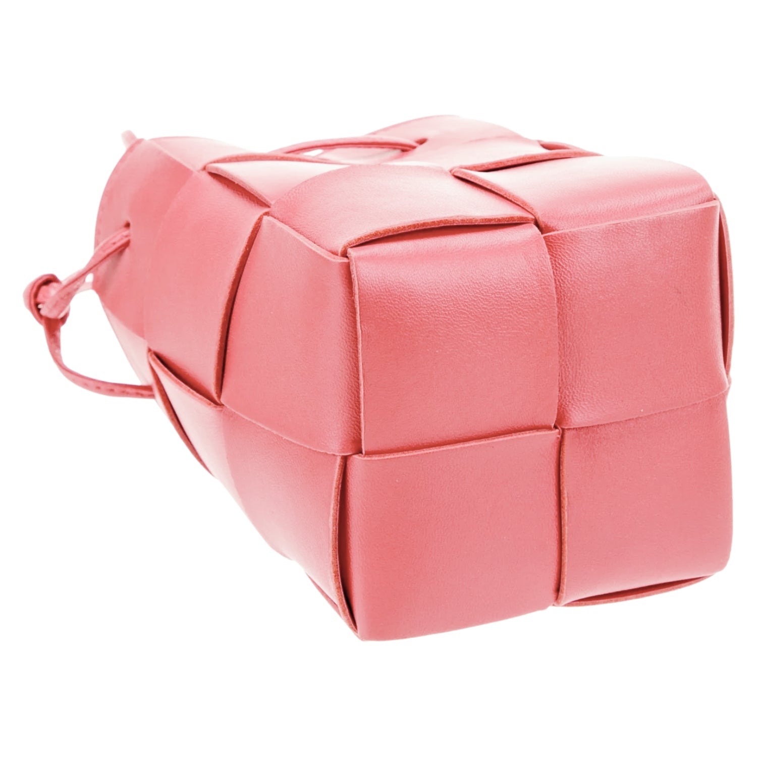 Woven Mini Crossbody Bucket Bag Lightweight Leather Handbag