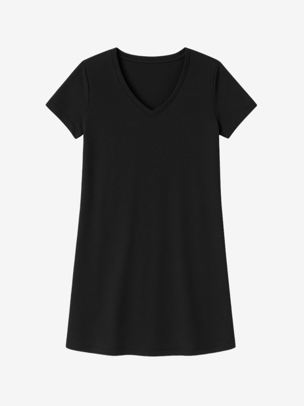 Eva V-Neck Sleepshirt in Black for Comfort and Night Sweat Relief