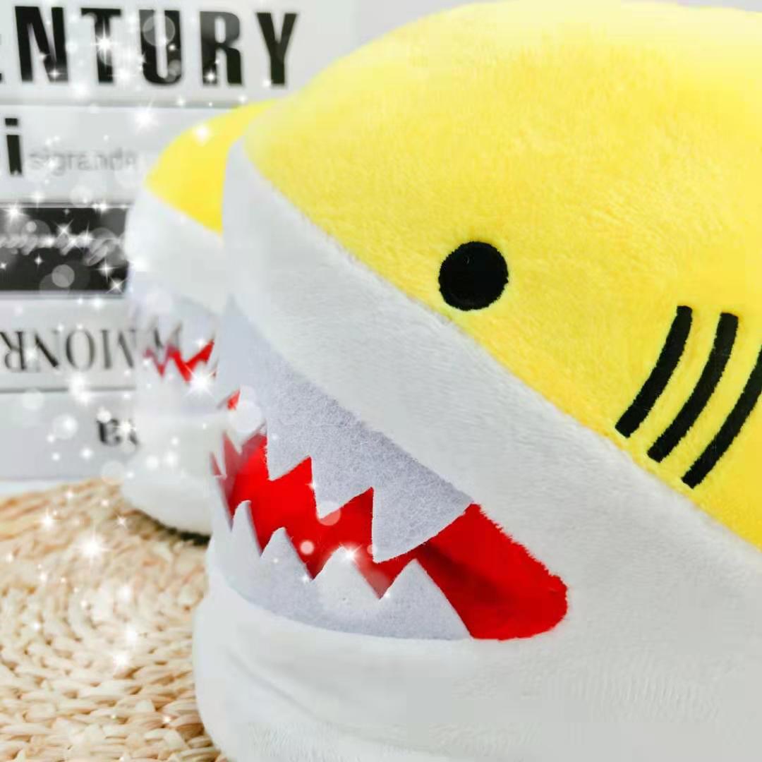 Women's Plush Shark Slippers - Cute Cartoon Winter Indoor Shoes